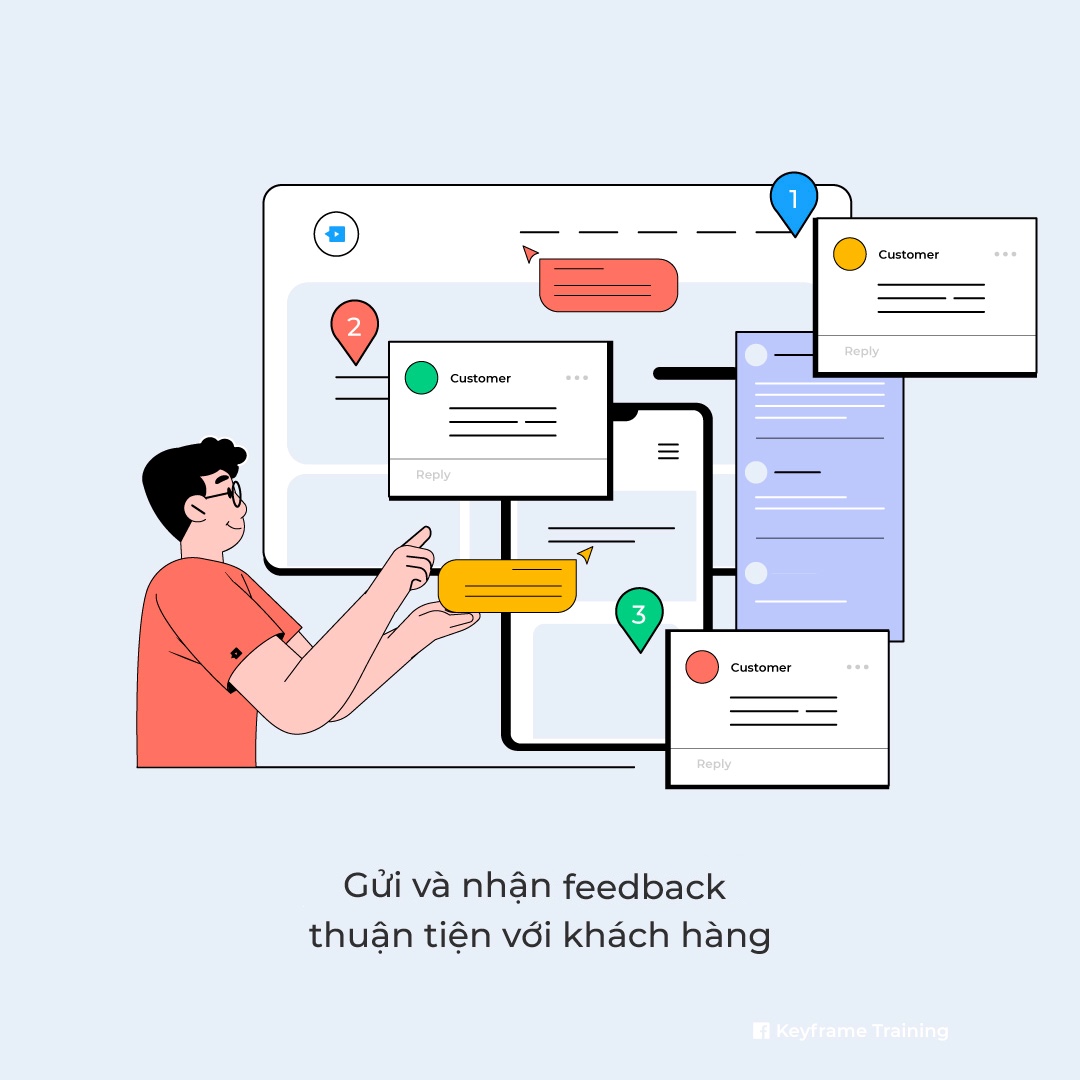 Gửi và nhận feedback thuận tiện với khách hàng